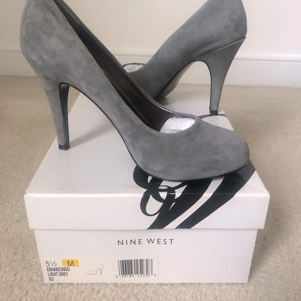 NWT - Nine West Grey Suede High Heel